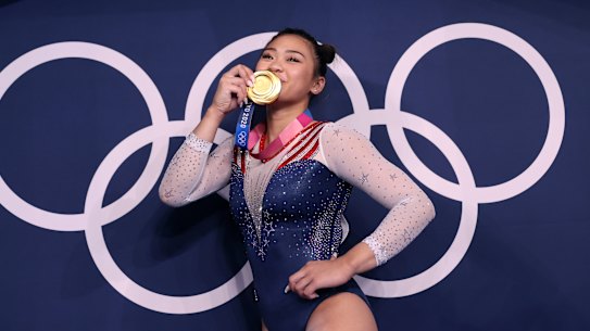 Sweet success: new Olympic gymnastics champion Sunisa Lee.