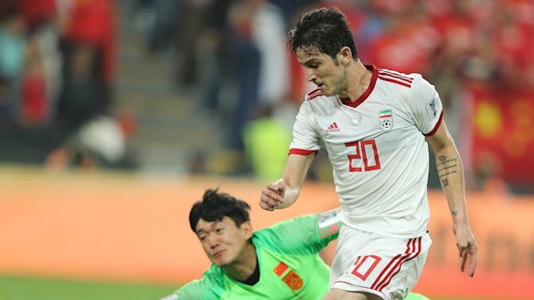 سجل سردار أزمون هدفًا ضد الصين في عام 2019. 