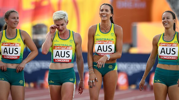 Australia's relay team after the race.