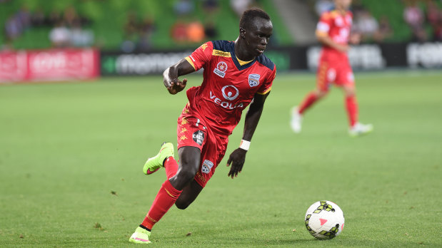 Mabil has long been comfortable with the ball at his feet taking on defenders.