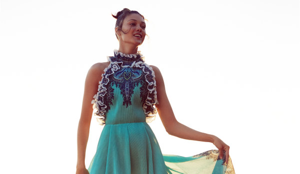 Zimmermann “Moncur Ruffle Neck Pinafore” dress, $1250.