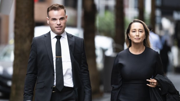 Taylor Auerbach with his lawyer Rebekah Giles arriving at the Federal Court in Sydney on Thursday.