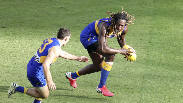 Nic Naitanui and captain Luke Shuey will soon be on the Gold Coast to restart West Coast's 2020 campaign. 