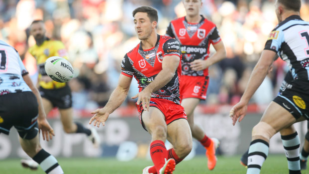 Playmaker: a Ben Hunt field goal gave the Dragons the half-time lead but it was all downhill from there for Paul McGregor's side.