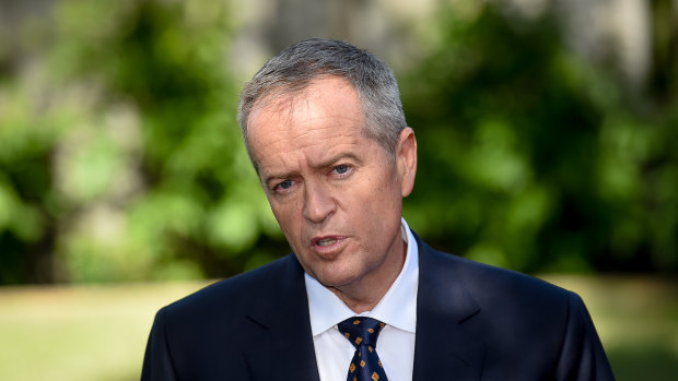 Bill Shorten, pictured on the first official day of the 2019 election campaign, has flagged changes to the minimum wage and workplace bargaining. 