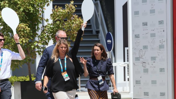 Vogue Australia editrix Edwina McCann, en route to the ping pong at the Australian Open?