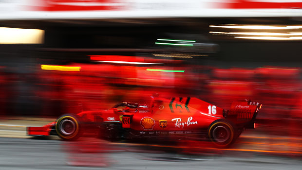 Ferrari driver Charles Leclerc during pre-season testing in Barcelona.