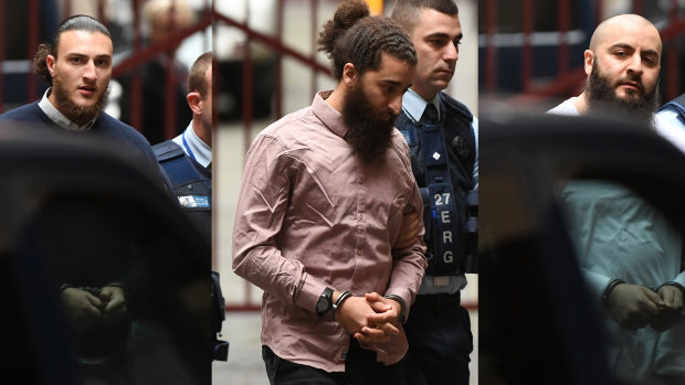 A composite image of Ahmed Mohamed, Abdullah Chaarani and Hatim Moukhaiber arriving at the Supreme Court on Wednesday