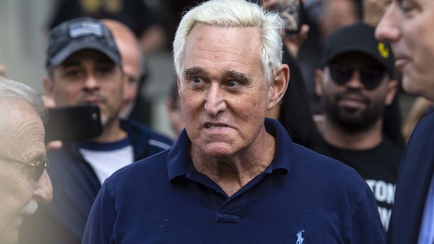 Roger Stone, former adviser to Donald Trump's presidential campaign, leaves federal court in Florida, after being charged with obstruction.