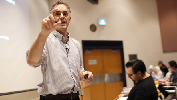  Jordan Peterson lecturing at the University of Toronto, where his political activism has raised hackles.
