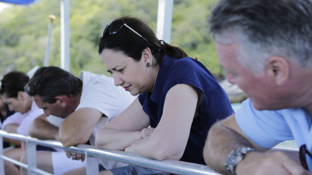 Premier Annastacia Palaszczuk makes a campaign stop on Fitzroy Island.