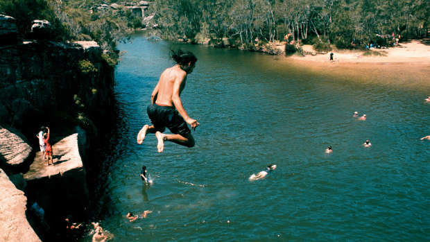 Despite the warnings, jumping off the cliffs into the lagoon remains a popular activity at Wattamolla.