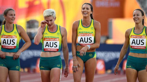 Australia's relay team after the race.