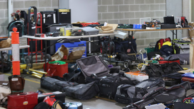 Property allegedly stolen and stored in the Pyrmont apartment building.