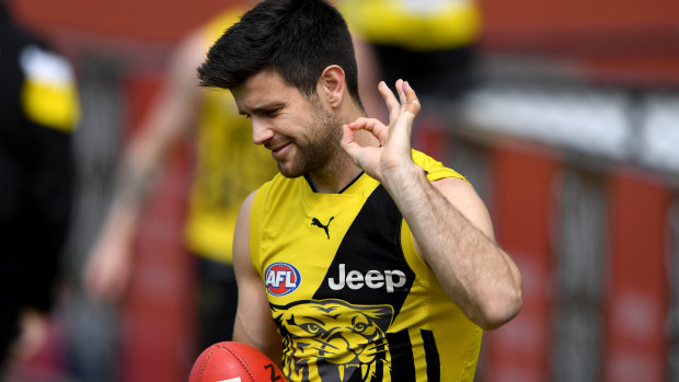 Trent Cotchin is expected to train in the Tigers' main session on Tuesday