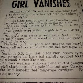  A newspaper clipping at the time of Susie Gilmore’s abduction.