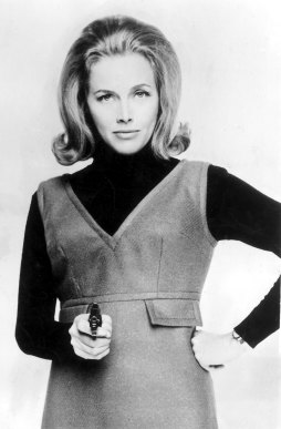 Honor Blackman as "Bond Girl" Pussy Galore pictured in 1964.
