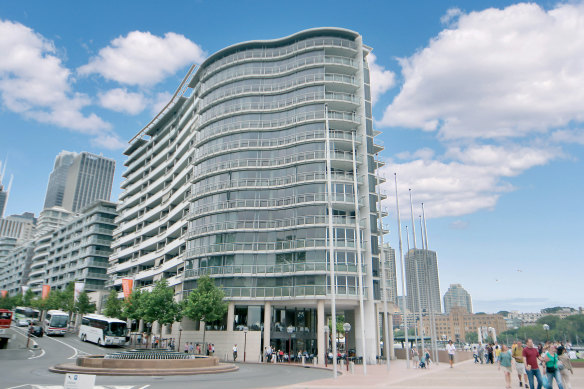 The northernmost end of the Bennelong building is home to Alan Jones’s three-bedroom apartment overlooking the forecourt of the Opera House.