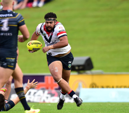 Shaquai Mitchell on the charge against the Cowboys in under-20s in 2016.