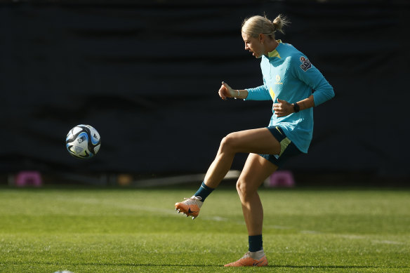 Alanna Kennedy during a Matildas training session in Melbourne.