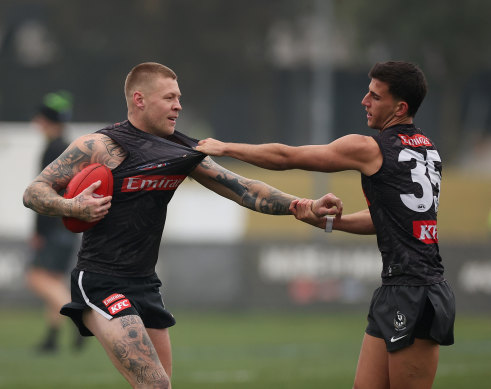 Jordan De Goey (left) and Nick Daicos are working through injury.