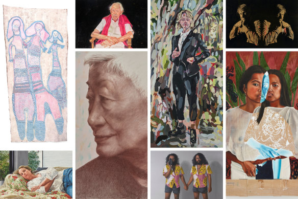 Some of the 2021 Archibald Prize finalists. 