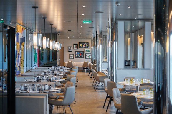 Elements’ art-covered dining room.