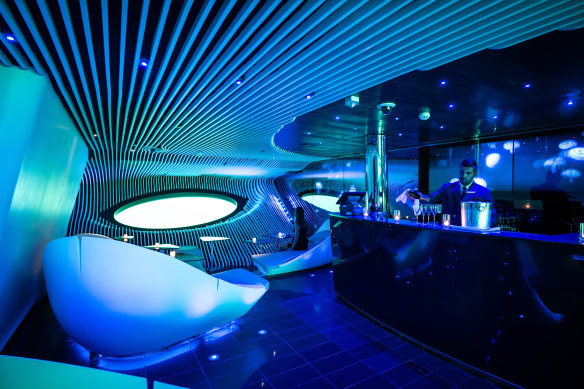 Room with an underwater view: Ponant’s Blue Eye Lounge.