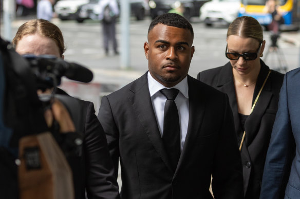 Broncos NRL player Ezra Mam arrives at the Brisbane Magistrates Courts last Monday.