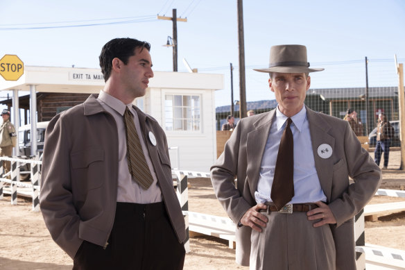 Benny Safdie as Edward Teller, left, and Cillian Murphy as J. Robert Oppenheimer.