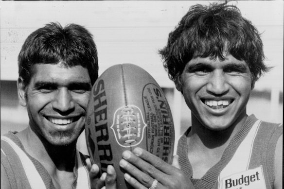 Stars of the game: Jim and Phil Krakouer provided many exciting moments after joining North Melbourne.