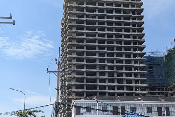 One of hundreds of abandoned construction sites in Sihanoukville.