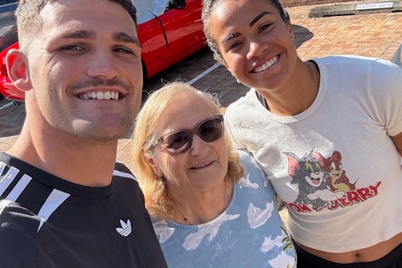 Nathan Cleary, Maree Stuart and Mary Fowler.