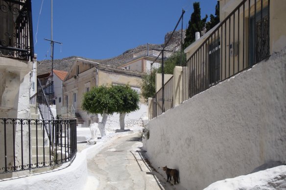 The winding streets of Kalymnos.  