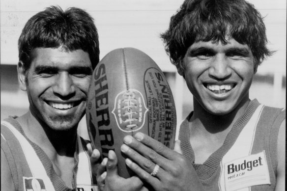 Jim and Phil Krakouer in 1982.