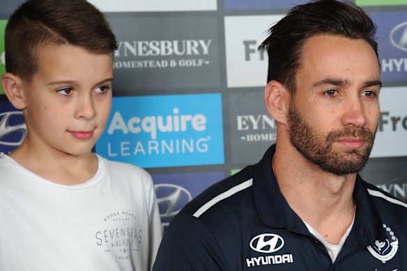 Cody Walker at his dad, Andrew’s retirement announcement in 2016.