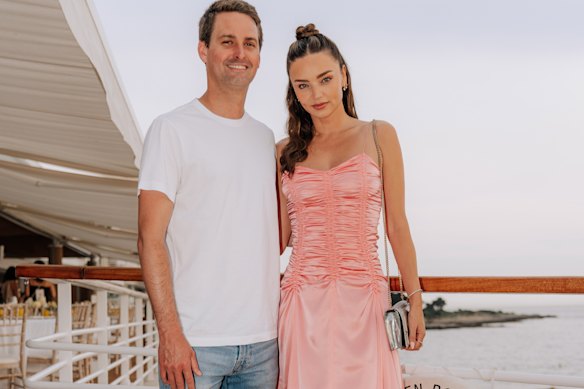Miranda Kerr with billionaire husband Evan Spiegel earlier this year.