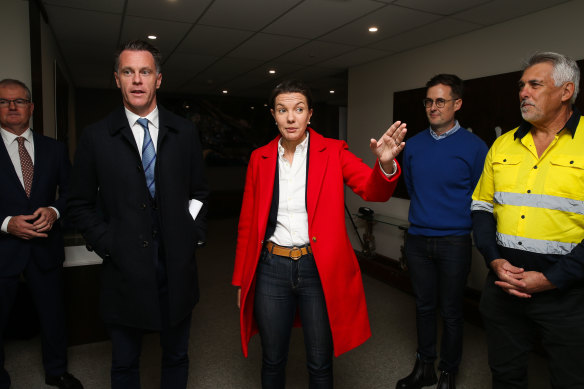 Water Minister Rose Jackson, pictured with Premier Chris Minns, said it was a matter for the board of Sydney Water.