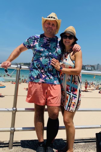 Twelve months to the day after the incident, he returned to Bondi Beach with his wife, Ruth, to "finish the journey".