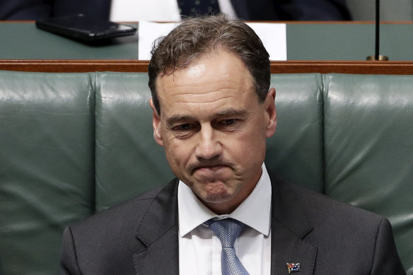 Minister for Health Greg Hunt during Question Time at Parliament House.