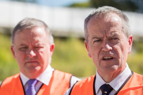 Bill Shorten and Anthony Albanese. Federal Labor will commit $200 million to the next stage of Canberra's light rail on Tuesday. 
