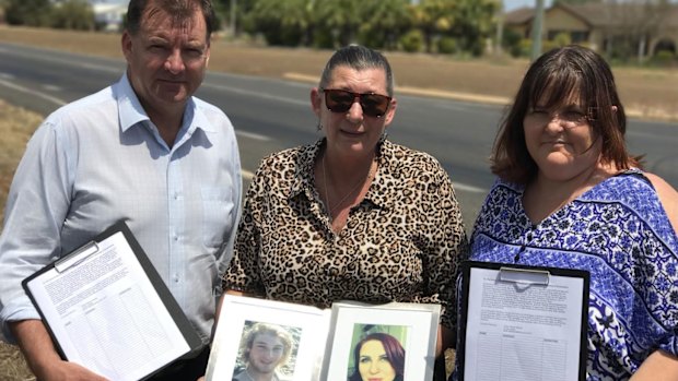 Member for Burnett, Stephen Bennett, with Kerri Walker (centre) and Trisha Mabley (right).