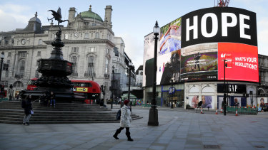 Piccadilly Circus, unusually quiet. Assuming that the worst is averted, prepare for a surge of pent-up investment.