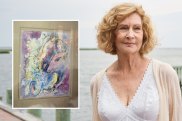 Art collector Stephanie Clegg and the artwork that was sold as a Marc Chagall (inset). 