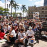 School Strike 4 Climate marchers headed to Queensland Parliament again last Friday, calling out – among other things – the state government’s emissions targets.