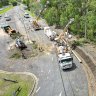 Energex crews working in the wake of ex-tropical cyclone Alfred.