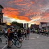 Cyclists protested on the Story Bridge on Thursday night to highlight the difficult “personal choice” between riding slowly on a path or in high-speed traffic.