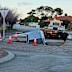 A burst water main is reportedly the cause of the massive sinkhole.