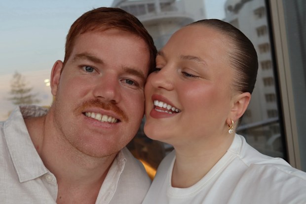 AFL player Toby Pink with wife Chloe Pink. The pair said “I do” in 2025.