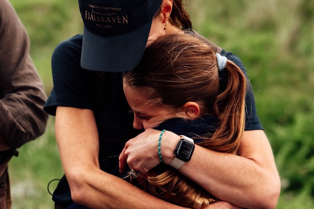 Catherine, Princess of Wales greets her family, Prince William, Prince George, Princess Charlotte, and Prince Louis after completing the Three Peaks Challenge